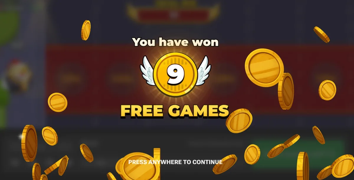 You have won 9 free games, the Chicken Road 2 bonus opening screen on Easy